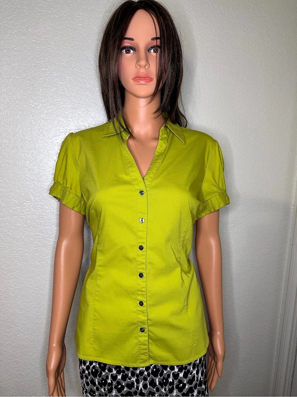Express Design Studio Short Sleeve Button Down Top